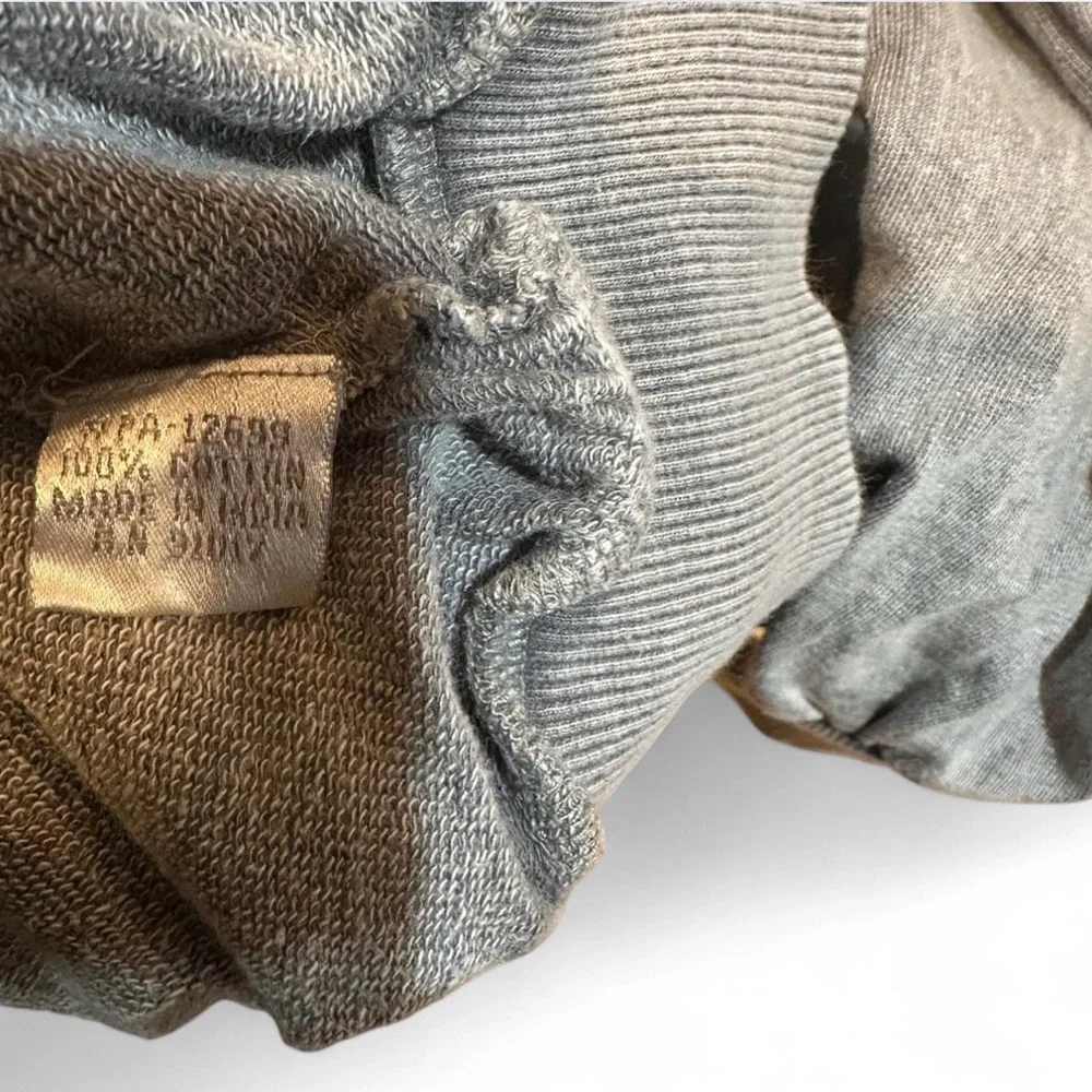 Solitaire 100% Cotton Faded Grey Floral Embroidered Crewneck Sweater size Large - Picture 6 of 7